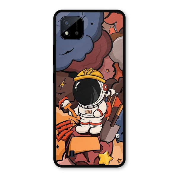 Comic Space Astronaut Metal Back Case for Realme C11 2021