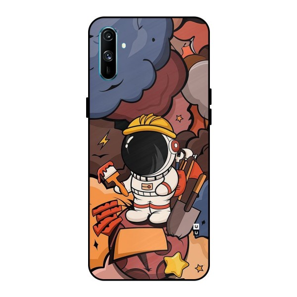 Comic Space Astronaut Metal Back Case for Realme C3