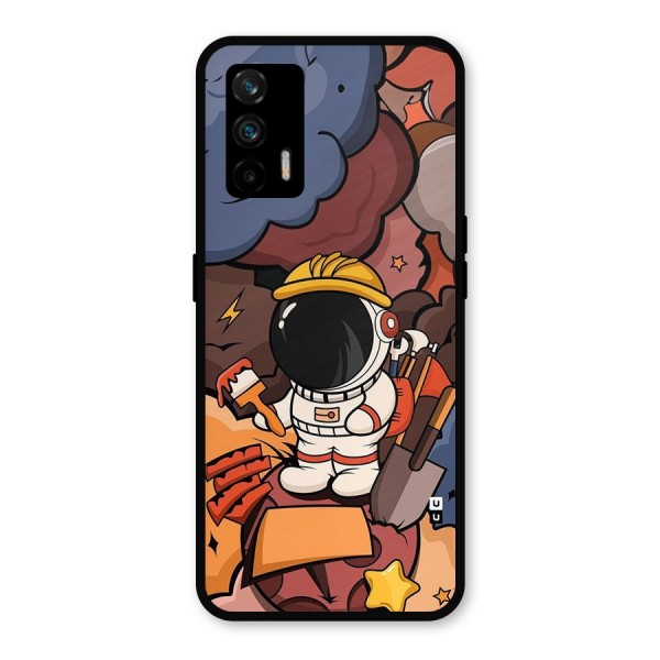 Comic Space Astronaut Metal Back Case for Realme GT 5G