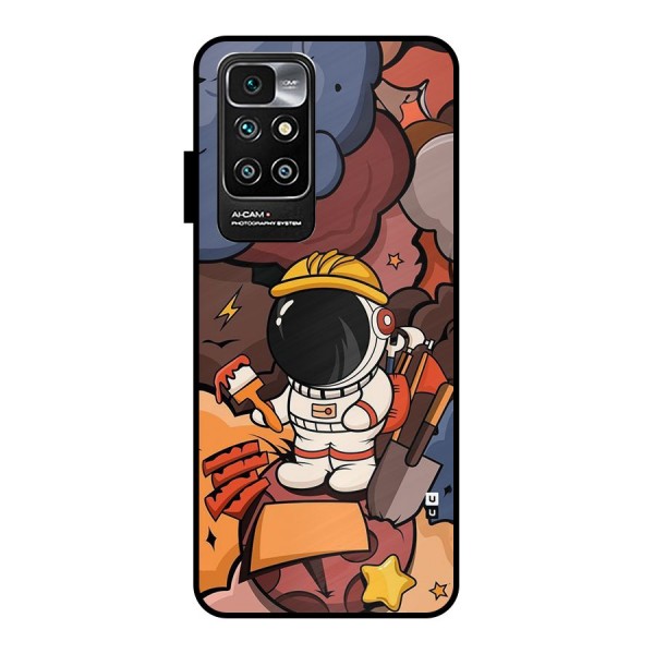 Comic Space Astronaut Metal Back Case for Redmi 10 Prime