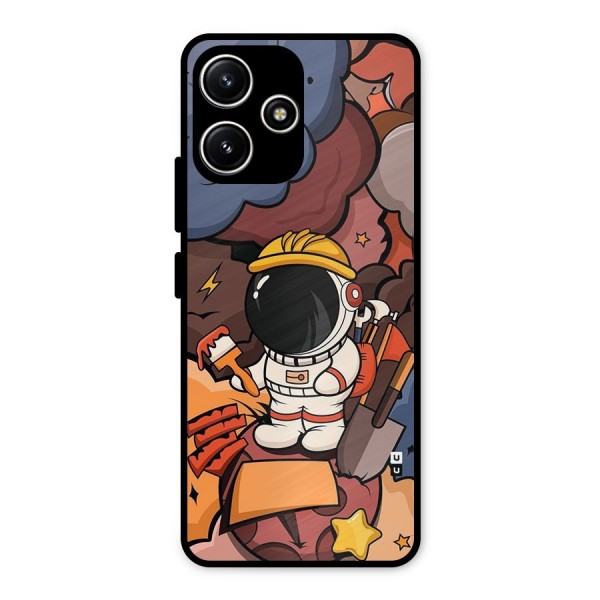 Comic Space Astronaut Metal Back Case for Redmi 12 5G