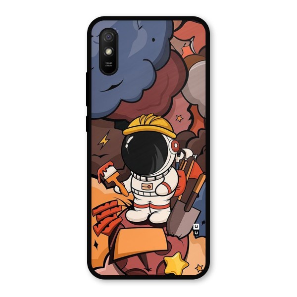 Comic Space Astronaut Metal Back Case for Redmi 9i
