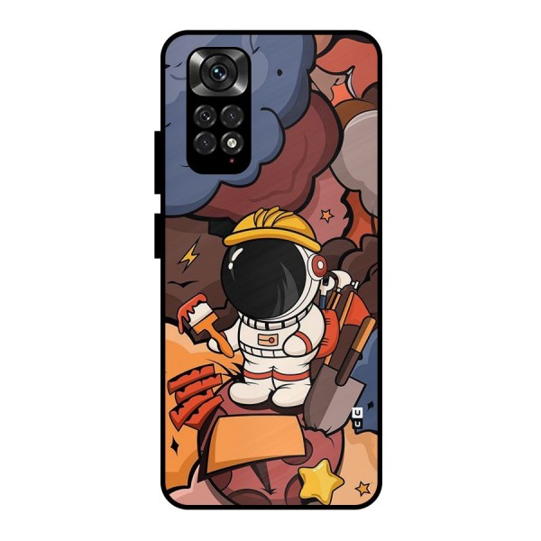 Comic Space Astronaut Metal Back Case for Redmi Note 11 Pro