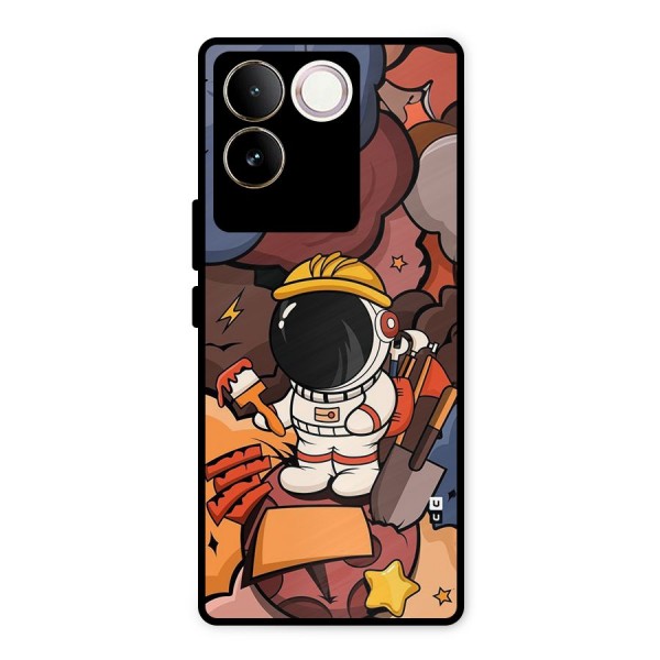 Comic Space Astronaut Metal Back Case for Vivo T2 Pro