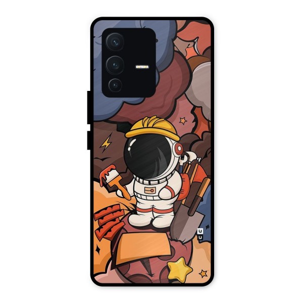 Comic Space Astronaut Metal Back Case for Vivo V23 5G