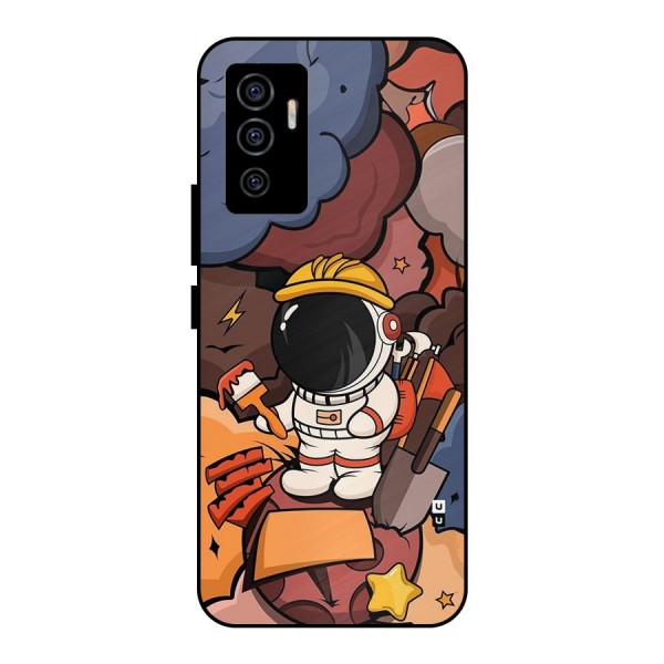 Comic Space Astronaut Metal Back Case for Vivo V23e