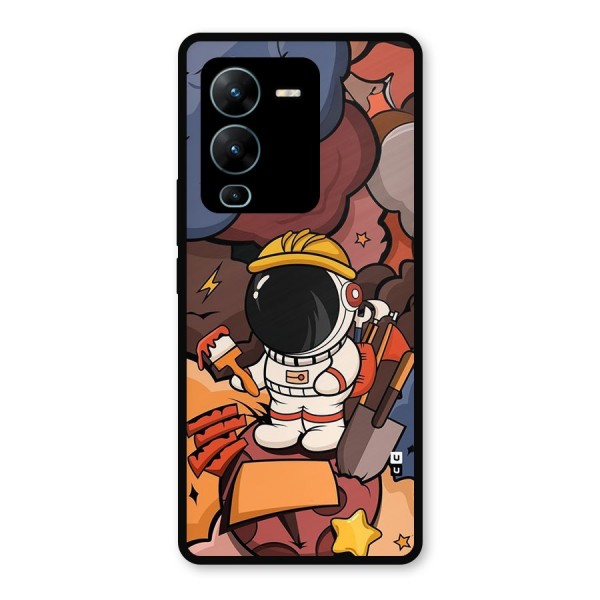 Comic Space Astronaut Metal Back Case for Vivo V25 Pro