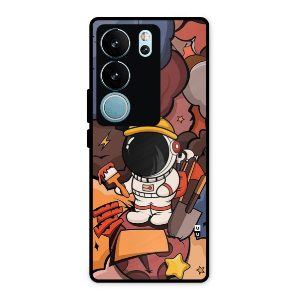 Comic Space Astronaut Metal Back Case for Vivo V29 Pro