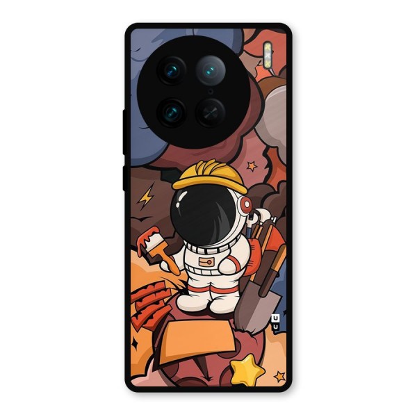 Comic Space Astronaut Metal Back Case for Vivo X90 Pro