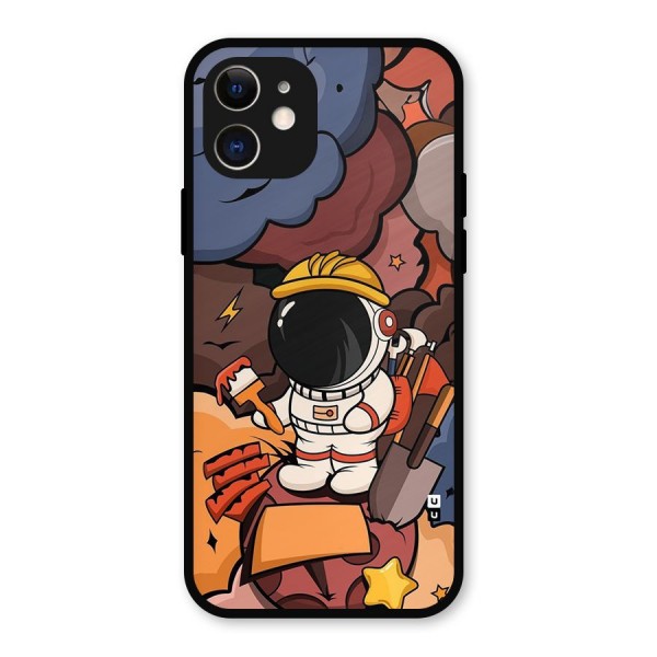 Comic Space Astronaut Metal Back Case for iPhone 12