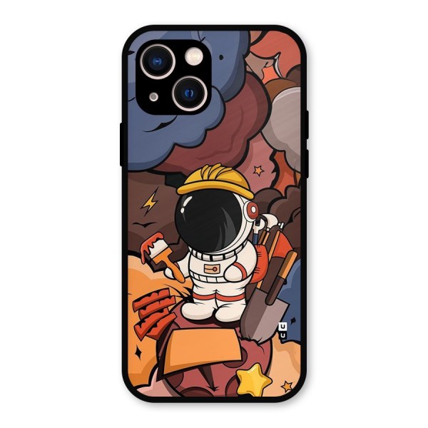 Comic Space Astronaut Metal Back Case for iPhone 13