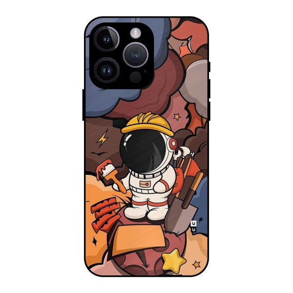 Comic Space Astronaut Metal Back Case for iPhone 14 Pro Max