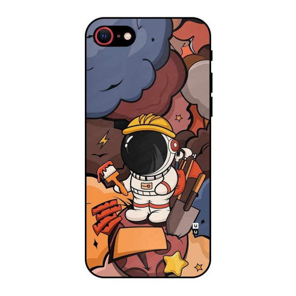 Comic Space Astronaut Metal Back Case for iPhone 8