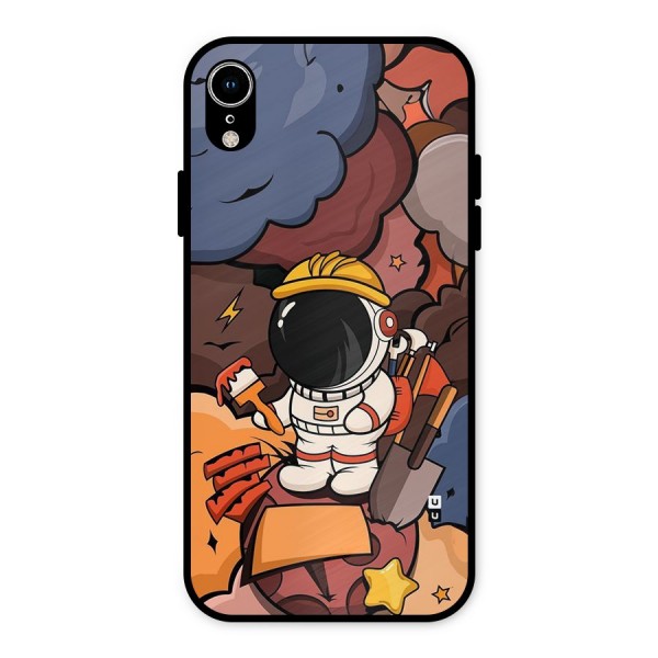Comic Space Astronaut Metal Back Case for iPhone XR