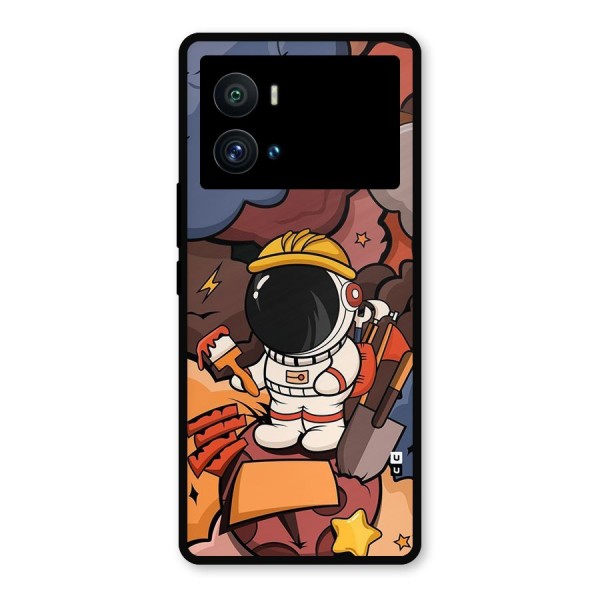 Comic Space Astronaut Metal Back Case for iQOO 9 Pro