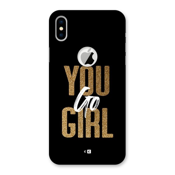 Confident Girl Back Case for iPhone XS Logo Cut