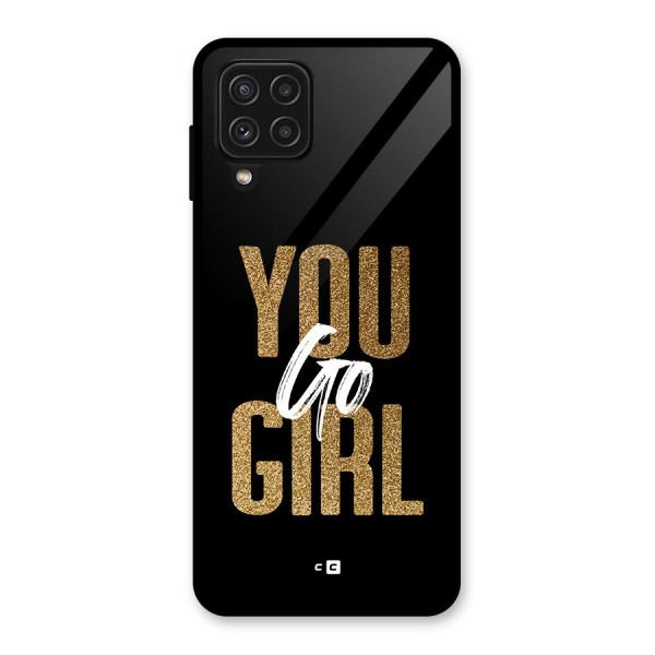 Confident Girl Glass Back Case for Galaxy A22 4G