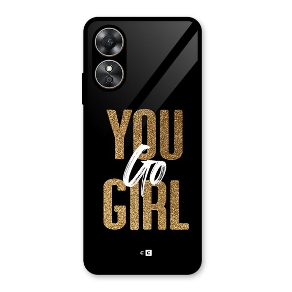 Confident Girl Glass Back Case for Oppo A17