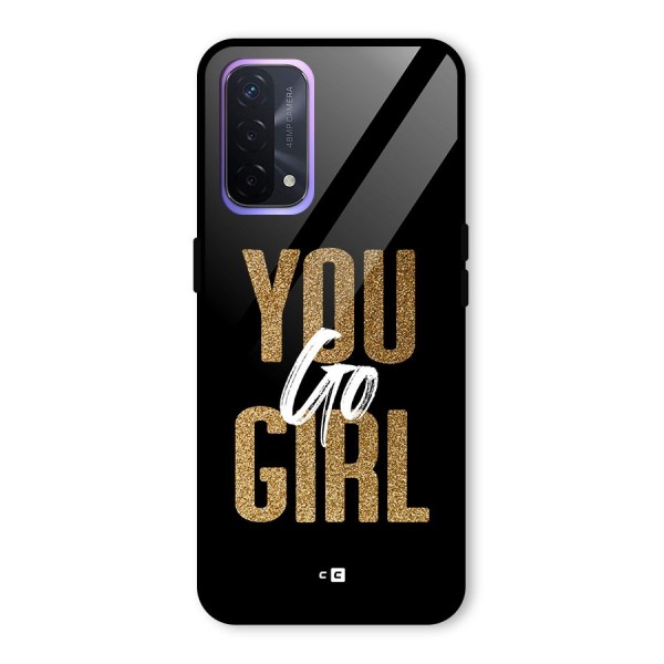 Confident Girl Glass Back Case for Oppo A74 5G