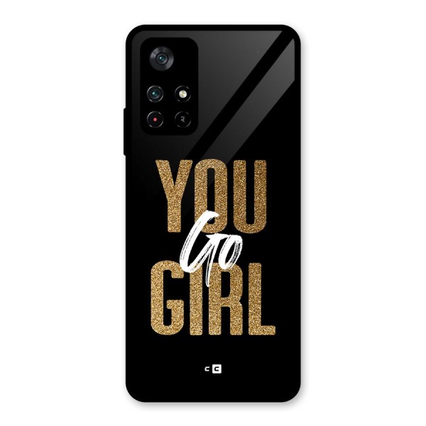 Confident Girl Glass Back Case for Poco M4 Pro 5G