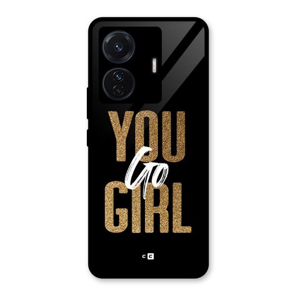 Confident Girl Glass Back Case for Vivo T1 Pro