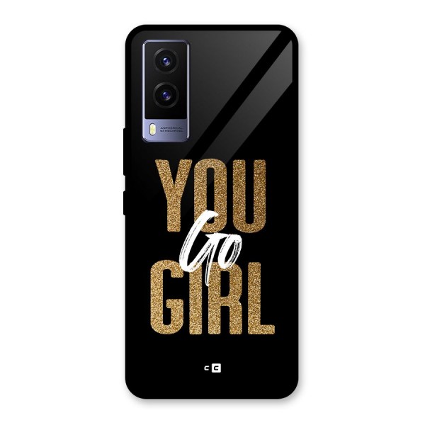 Confident Girl Glass Back Case for Vivo V21e 5G