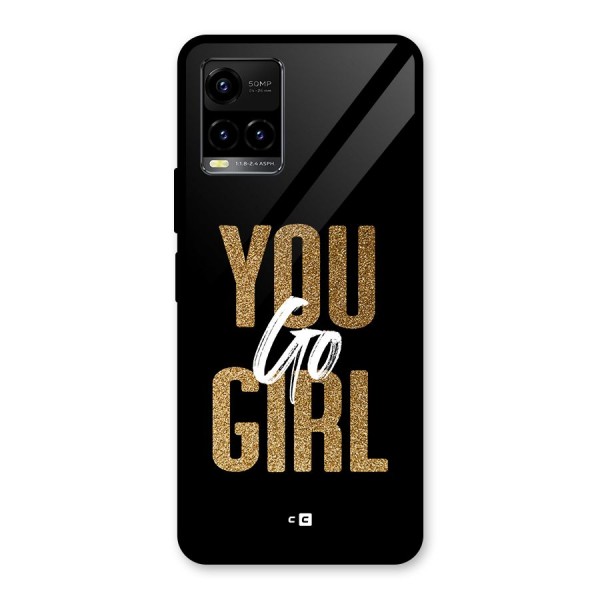 Confident Girl Glass Back Case for Vivo Y21A