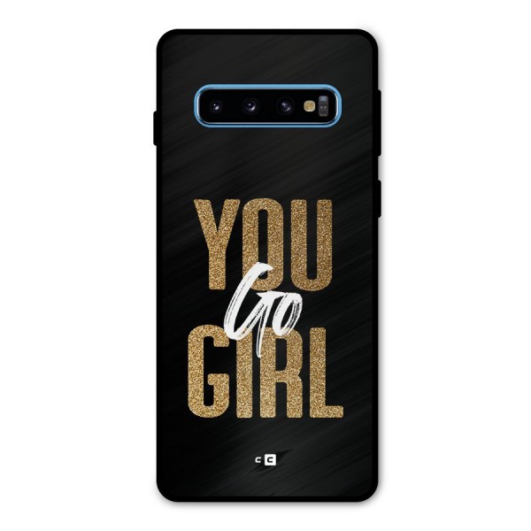 Confident Girl Metal Back Case for Galaxy S10