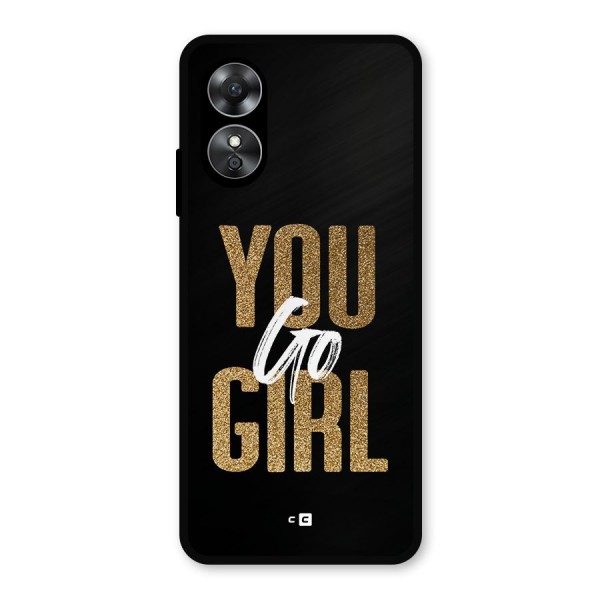 Confident Girl Metal Back Case for Oppo A17