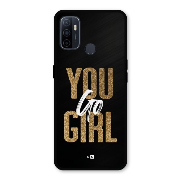 Confident Girl Metal Back Case for Oppo A53