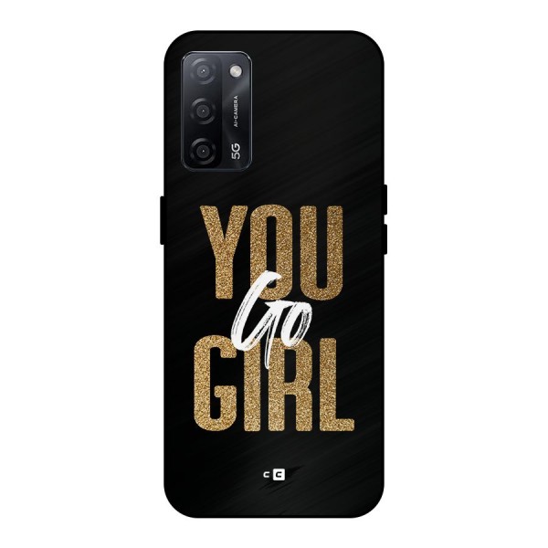 Confident Girl Metal Back Case for Oppo A53s 5G