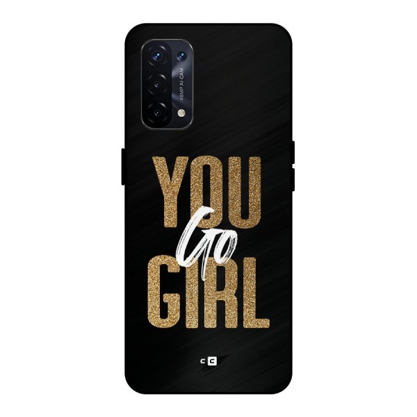 Confident Girl Metal Back Case for Oppo A74 5G