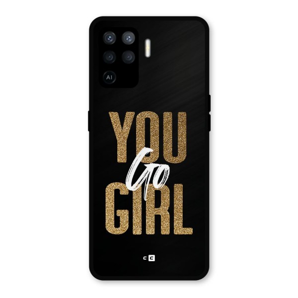 Confident Girl Metal Back Case for Oppo F19 Pro