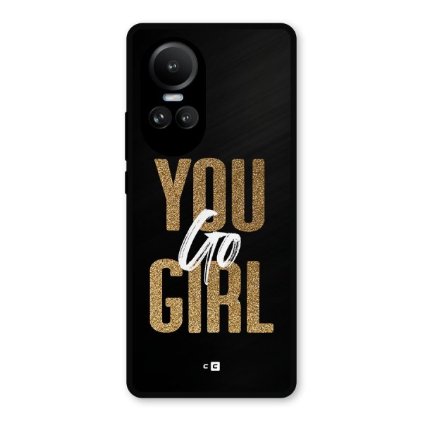 Confident Girl Metal Back Case for Oppo Reno10 Pro