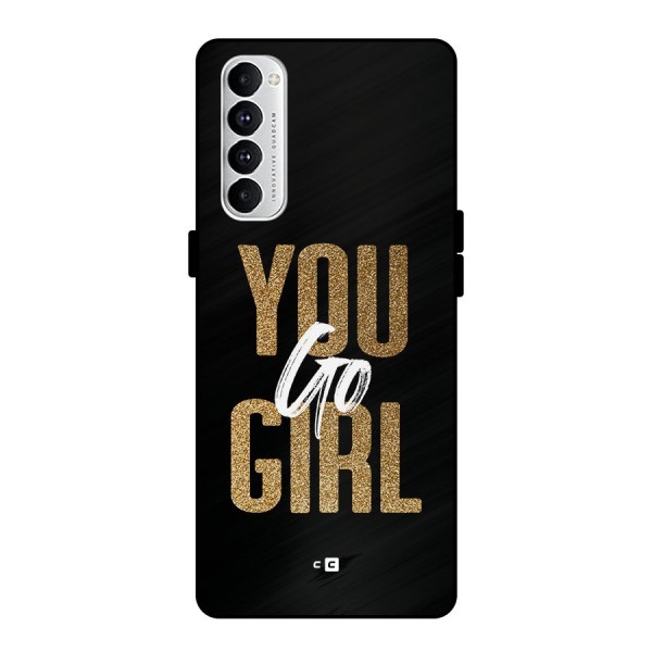 Confident Girl Metal Back Case for Oppo Reno4 Pro