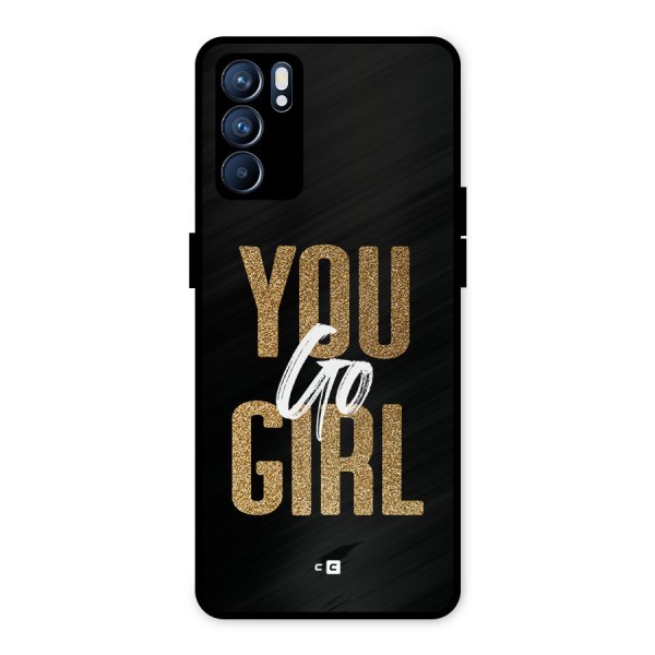 Confident Girl Metal Back Case for Oppo Reno6 5G