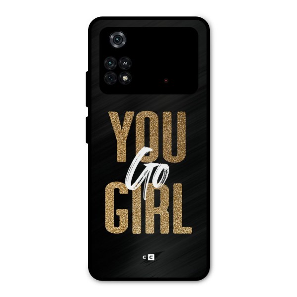 Confident Girl Metal Back Case for Poco M4 Pro 4G