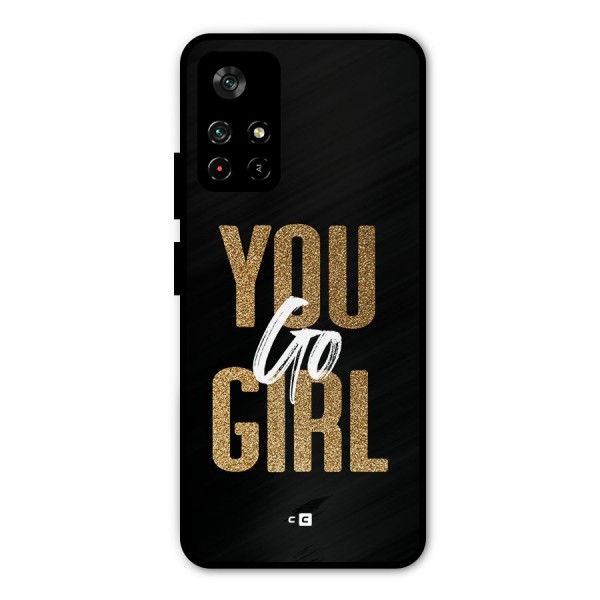 Confident Girl Metal Back Case for Poco M4 Pro 5G