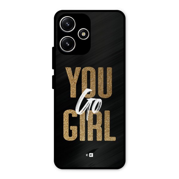 Confident Girl Metal Back Case for Poco M6 Pro