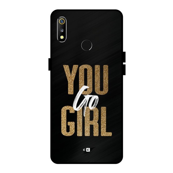 Confident Girl Metal Back Case for Realme 3