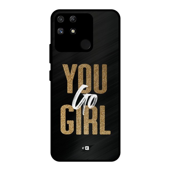 Confident Girl Metal Back Case for Realme Narzo 50A