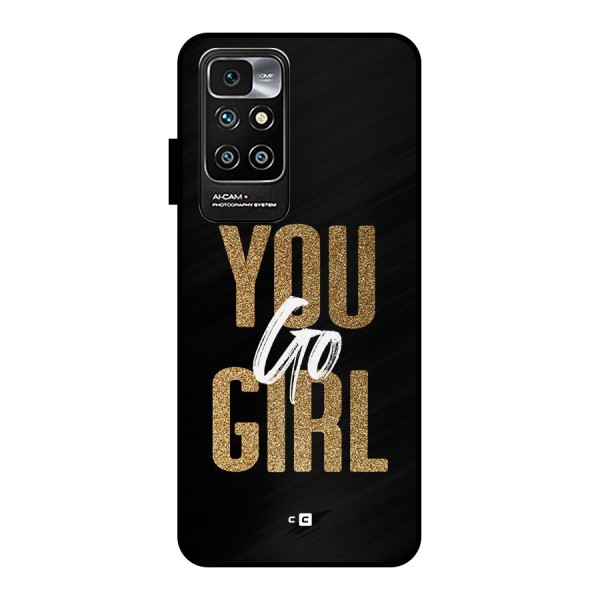 Confident Girl Metal Back Case for Redmi 10 Prime