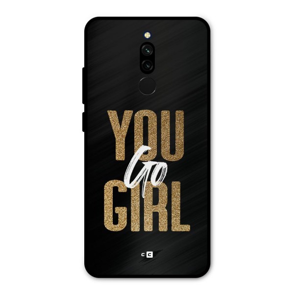 Confident Girl Metal Back Case for Redmi 8