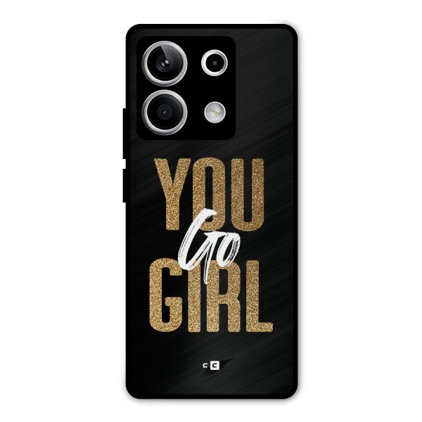 Confident Girl Metal Back Case for Redmi Note 13 5G