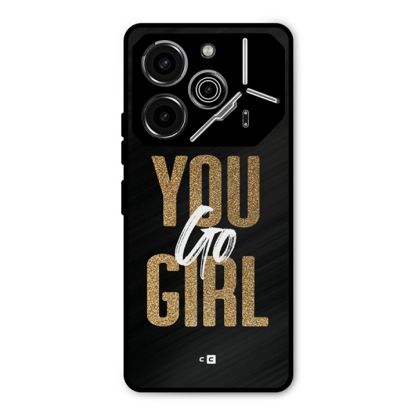 Confident Girl Metal Back Case for Tecno Pova 6 Pro