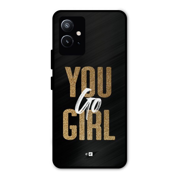 Confident Girl Metal Back Case for Vivo T1 5G