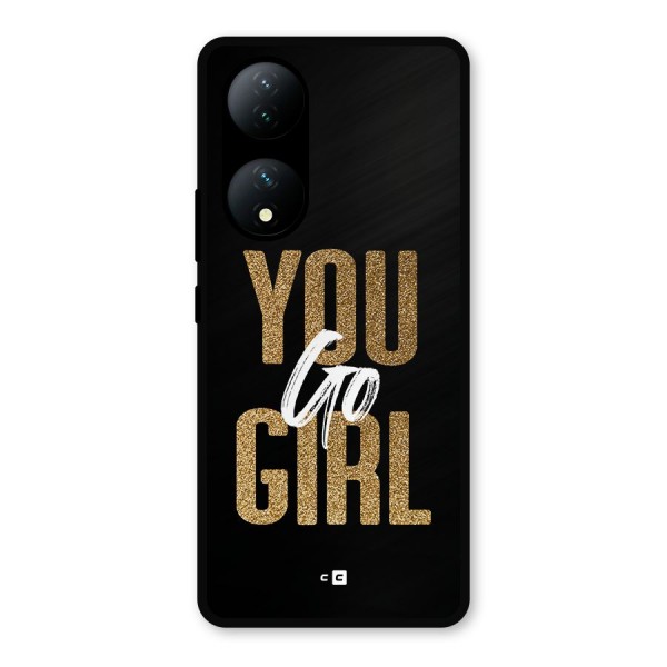 Confident Girl Metal Back Case for Vivo T2