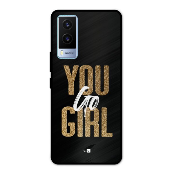 Confident Girl Metal Back Case for Vivo V21e 5G