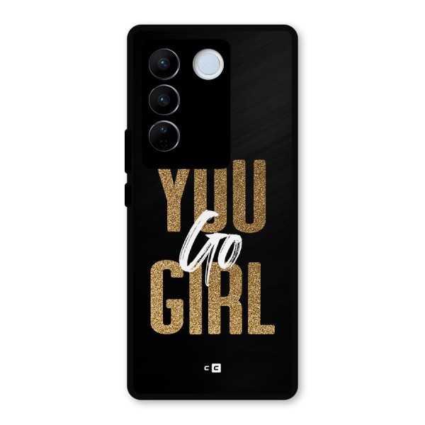 Confident Girl Metal Back Case for Vivo V27