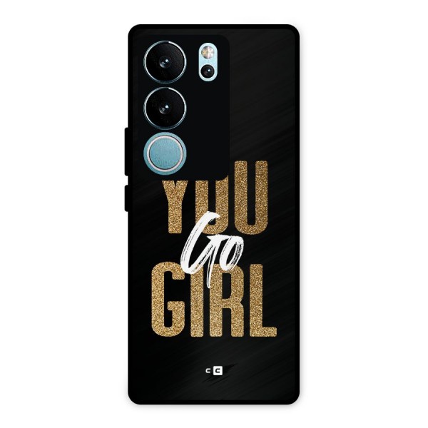 Confident Girl Metal Back Case for Vivo V29 Pro